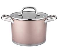 VIER - Faitout inoxydable 24 cm de diamètre x 18 cm de hauteur, intérieur poli avec échelle doseuse, capacité 8,15 litres (276 oz) induction