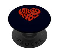 Vierge 1985 Signe du Zodiaque Astrologie rétro cœur Anniversaire PopSockets PopGrip Adhésif