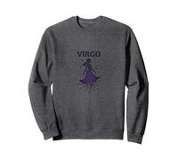 Vierge Celestial Maiden Zodiac Astrologie Star Goddess Sweatshirt, Unisexe pour Adultes, Chiné Foncé, L