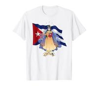 Vierge de la Caridad Del Cobre Drapeau Patrona de Cuba & Cub T-Shirt Graphique avec Valeur