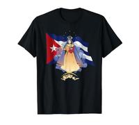 Vierge de la Caridad Del Cobre Drapeau Patrona de Cuba & Cub T-Shirt Graphique avec Valeur