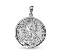 Vierge de l'Étoile de Málaga Médaille Argent Sterling 925m massif 22mm. Gravure incluse dans le prix - Personnalisable - GRAVURE INCLUSE DANS LE PRIX