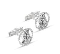 Vierge Del Rocío Boutons de manchette en argent sterling massif 925 m 23 mm. clôture sculptée ajourée