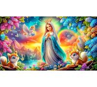 Vierge Marie 1000 pièces Puzzle Papier recyclé Défi de Jeu éducatif Cadeau Amusant & Activité Maison pour Adultes et Enfants 38x52cm/1000pcs