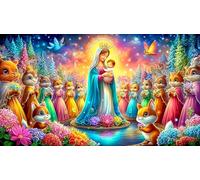 Vierge Marie 1000 pièces Puzzle pour Adultes et Enfants de 12+ Ans Extremement Difficile Idée Cadeau Parfaite 38x26cm/1000pcs