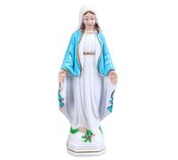 Vierge Marie - 5,91 * 1,57 pouce, décoration religieuse, pierre d'albâtre fabriquée à la main | Sculpture de Mary pleurant avec un chapelet détaillé, pièce maîtresse de l' de maison sacrée pour l