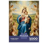 Vierge Marie avec Enfant 1000 Pièces Puzzle Classique Pack Puzzle Carton Premium - Hit chez Les Seniors Fans, Cadeau Maison Neuve, Fun pour Indoor Et Parties 52x38cm/1000pcs
