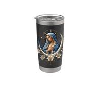 Vierge Marie Croissant de Lune Lys Art Dévotionnel Catholique Gobelet isotherme en acier inoxydable double paroi