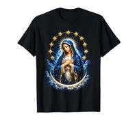 Vierge Marie Croissant de Lune Prière Catholique Art Dévotionnel T-Shirt