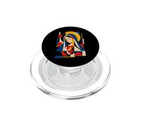 Vierge Marie Cœur Géométrique Moderne Art Abstrait Catholique PopSockets PopGrip pour MagSafe