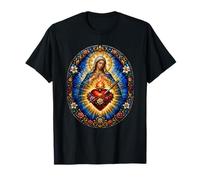 Vierge Marie Cœur Sacré Gothique Cathédrale Icône Art Prière T-Shirt