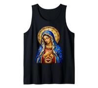 Vierge Marie Cœur Vitrail Sacré Icône Art Catholique Débardeur