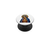 Vierge Marie Cœur Vitrail Sacré Icône Art Catholique PopSockets PopGrip Adhésif