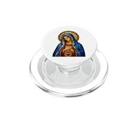 Vierge Marie Cœur Vitrail Sacré Icône Art Catholique PopSockets PopGrip pour MagSafe
