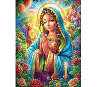 Vierge Marie dans Le Jardin 500 Pieces Casse-tête Amateur d'art en Carton Haute Densité Contes de fées fantastiques d'animaux Sauvages Difficile Niveau Expert Décoration Murale Salon Cadeau Fête des