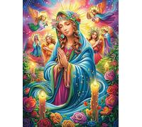 Vierge Marie dans Le Jardin Magique 1000 Pieces Casse-tête Amateur d'art en Carton Haute Qualité Difficile Niveau Expert Décoration Murale Cadeau Fête des Mères Haute Qualité 1000 PCS