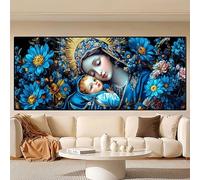 Vierge Marie Diamond Painting Adulte,Bricolage 5D Fleur Diamond Painting XXL 60x30cm,Loisirs Créatifs Adulte Strass Cristal Painting,DIY Diamant Art Broderie Kits pour Murale Décoration Murale 0R-642