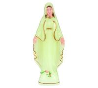 Vierge Marie Figurine Sainte Vierge Statue en Plastique Lueur dans Le Foncé Catholique Sculpture Religieuse Style Dame de Grâce Statuette pour Bureau Église Décor