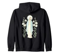 Vierge Marie Halo Floral Religieux Sweat à Capuche