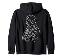 Vierge Marie - Ligne Minimaliste Art Graphique Foi chrétienne Sweat à Capuche