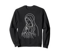 Vierge Marie - Ligne Minimaliste Art Graphique Foi chrétienne Sweatshirt