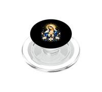Vierge Marie Lilies Prière Catholique Dévotionnelle Art Sacré PopSockets PopGrip pour MagSafe