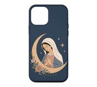 Vierge Marie Madonna Foi Catholique Prière Floral Lune Coque pour iPhone 12 Mini