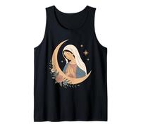 Vierge Marie Madonna Foi Catholique Prière Floral Lune Débardeur