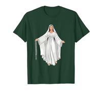 Vierge Marie, Médiatrice De Toutes Les Grâces T-Shirt, Homme, Vert Forêt, M