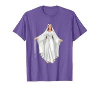 Vierge Marie, Médiatrice De Toutes Les Grâces T-Shirt, Homme, Violet Chiné, M