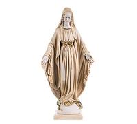 Vierge Marie Mère de Jésus Madonna Statue Albâtre Ton Or 47 cm