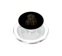 Vierge Marie Minimal Line Art Prière Catholique Sacrée Icône PopSockets PopGrip pour MagSafe