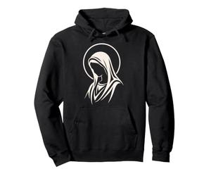 Vierge Marie Minimaliste Catholique Prière Devotional Line Art Sweat à Capuche