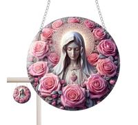 Vierge Marie Ornement d'arbre de Noël Religieux 2D Acrylique Pendentif Mère Ornement Pendentif de Noël Décoration pour Chrétiens