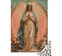 Vierge Marie Prayer 3 Couches Carton Style icône Religieuse Puzzle, Défi Ultra Difficile Adultes, Entraînement Cerveau, Soulagement Stress, Décor Mural & Cadeau Seniors 70x50cm/1000pcs