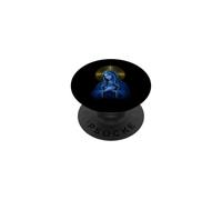 Vierge Marie Prière Portrait en Bleu avec Ligne Sacrée Art PopSockets PopGrip Adhésif