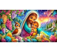 Vierge Marie Puzzle 1000 pièces Jeu Familial Amusant & Stimulant Jeu pour Toute la Famille Cadeau pour Femmes et Hommes 38x26cm/1000pcs