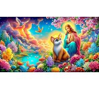 Vierge Marie Puzzle de 1000 pièces pour Jeux de Puzzles familiaux Adultes et Enfants 75x50cm/1000pcs