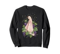 Vierge Marie Raisin Floral Religieux Sweatshirt