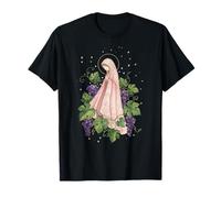Vierge Marie Raisin Floral Religieux T-Shirt