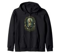 Vierge Marie Woodland Lune prière catholique Nature Icône Art Sweat à Capuche