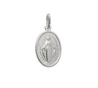 Vierge Médaille Miraculeuse Argent Massif 925m lisse 19mm. ovale