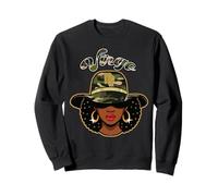 Vierge Reine Camo Femme Noir Anniversaire Signe du Zodiaque Sweatshirt