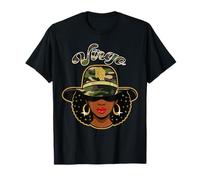 Vierge Reine Camo Femme Noir Anniversaire Signe du Zodiaque T-Shirt