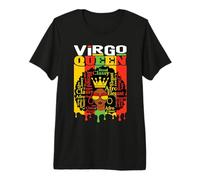 Vierge Reine Zodiaque Afro Cheveux Style Béni Chic Élégant T-Shirt Haut de Gamme