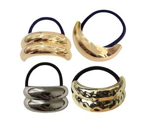 Vies en fibres métalliques - Fixtes élastiques géométriques, porte-coiffure élégante | Anneaux de manche en manche embelli, ornements de style élégant pour les femmes idéales coiffure arrangements app