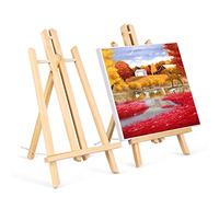 Viesap Chevalet, Lot de 2 chevalet bois, 40cm Petit Chevalet, Mini Chevalet, Chevalet Enfant, Pliable pour un Rangement Facile, pour Peinture sur Toile, Affichage Photo, Dessin, Présentation.