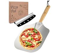 Viesap Kit Pelle a Pizza et XL Coupe Pizza, 35.5 * 30.5cm Aluminium, avec Manche Pliable pour Pizza Party, 30 CM pour Cuisson Au Four à Pizza.