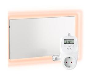 VIESTA® H400 Chauffage infrarouge 400 W - Panneau 60×60 cm, Carbon Crystal, sans cadre, mural/plafond, IP20, TÜV/GS, protection surchauffe, incl. thermostat enfichable TH12 (7 jours)