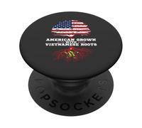 Vietnam Roots Cadeau de Racines vietnamiennes cultivées en Amérique PopSockets PopGrip Adhésif